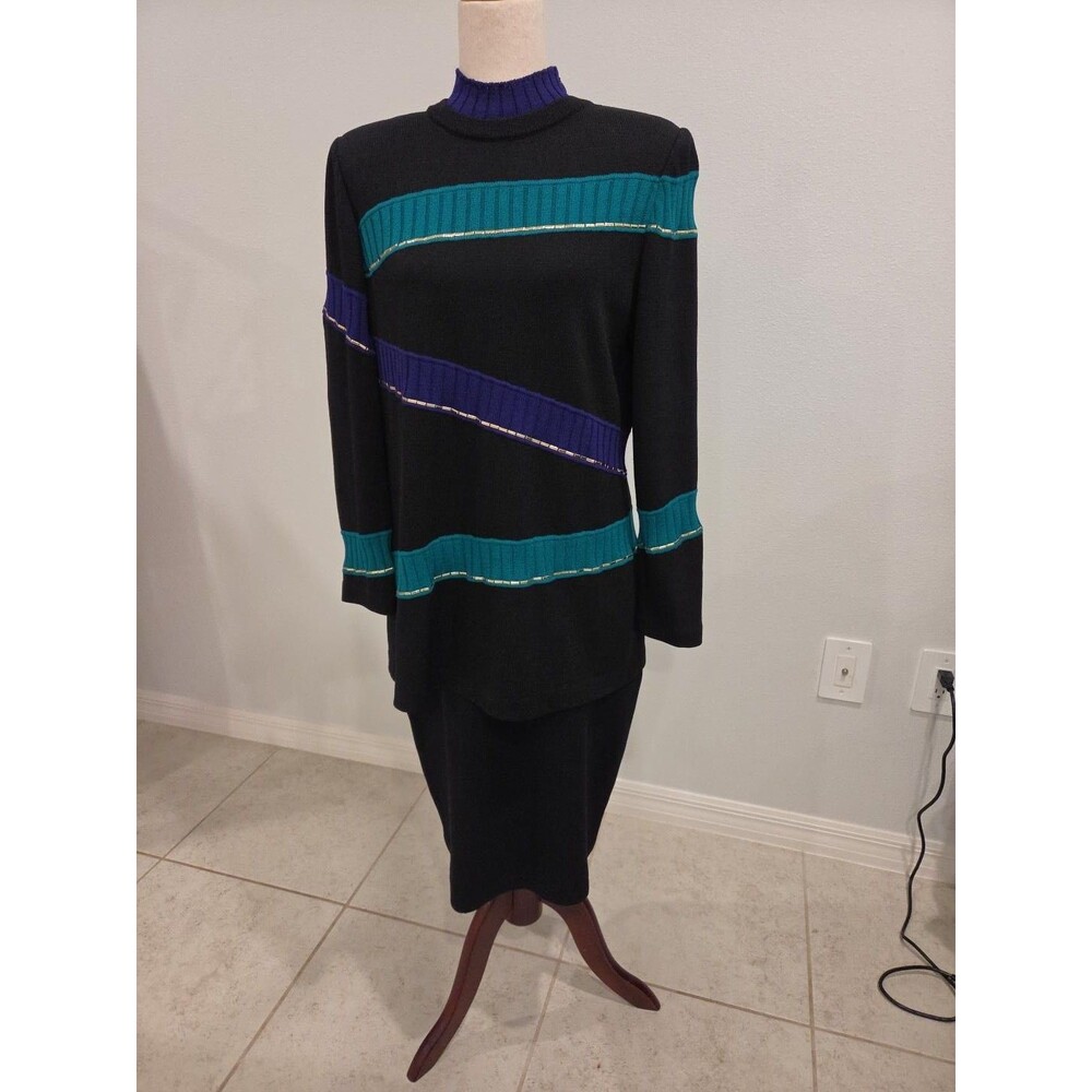 Vintage St. John Collection by Marie Gray 2-Piece Knit Skirt Set – S/M